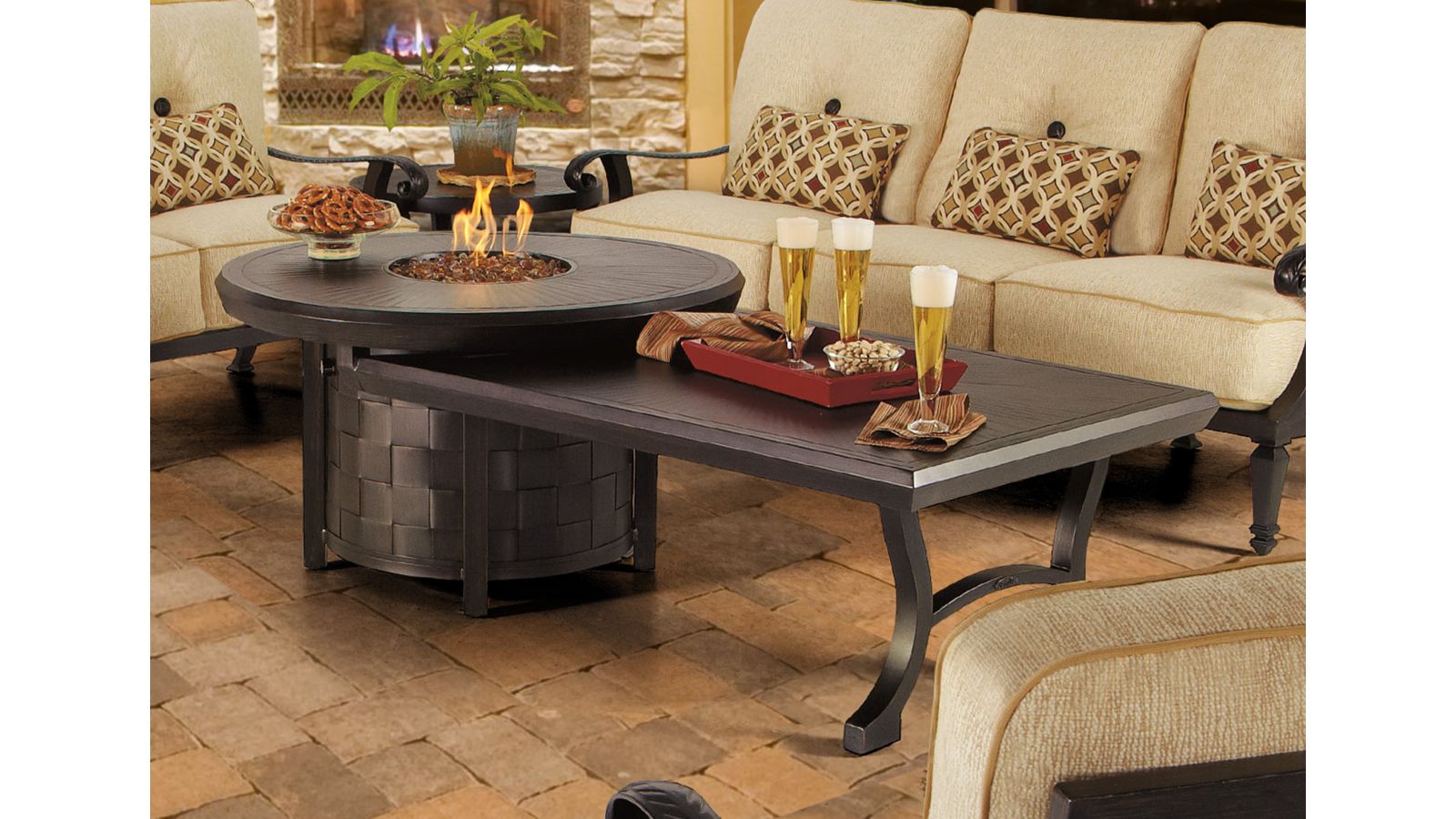 Castelle Fire Pit and Side Table by Pride Family Brands